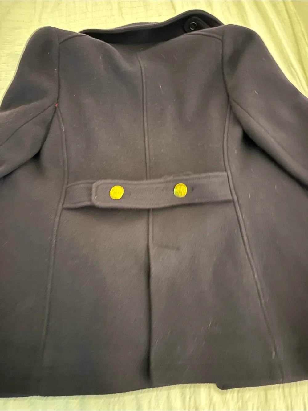 J. Crew Navy Stadium Fabric Peacoat with Red Lining and Gold Buttons